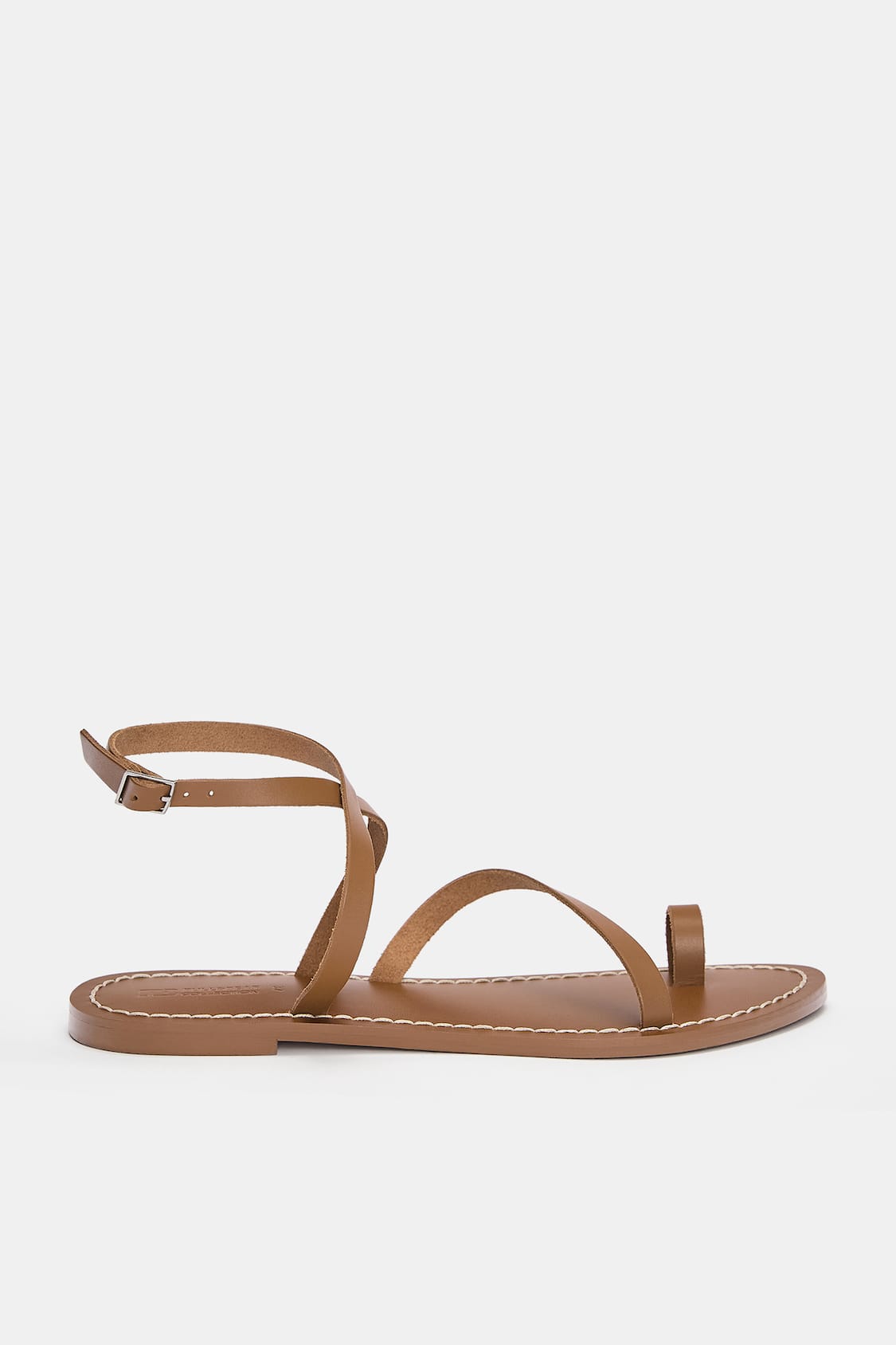 Leather flat slider sandals