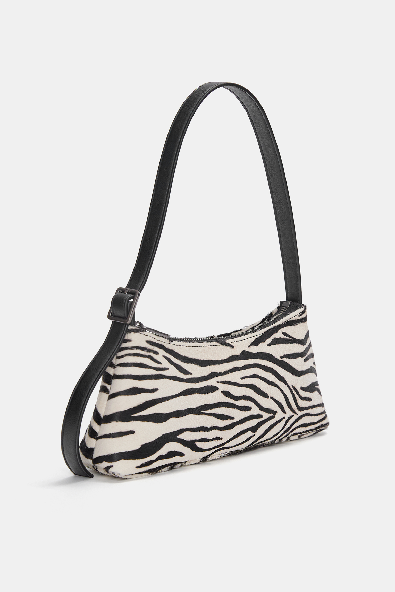 Animal print leather shoulder bag - pull&bear 