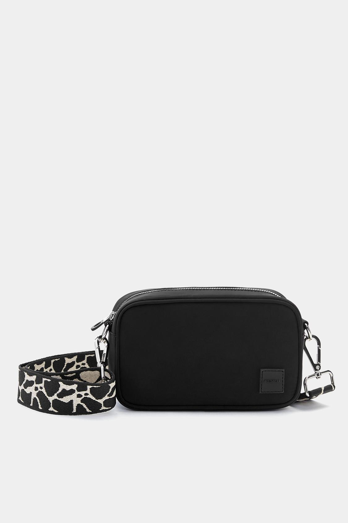 Black crossbody bag with interchangeable straps Clearance