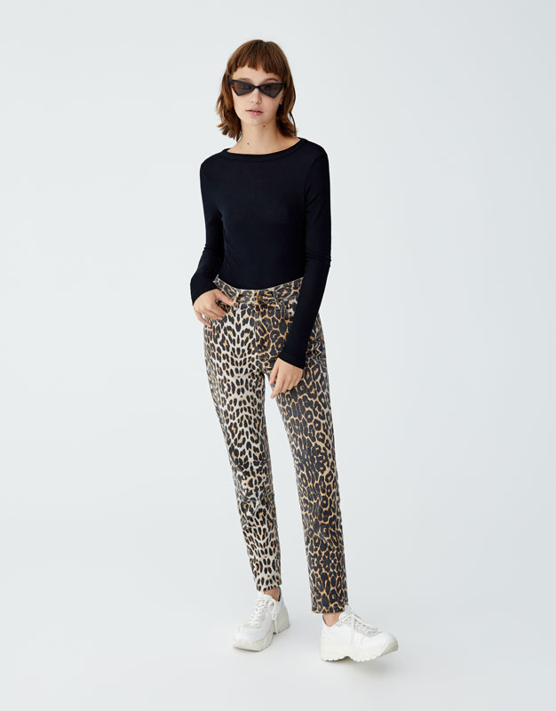 cheetah print mom jeans