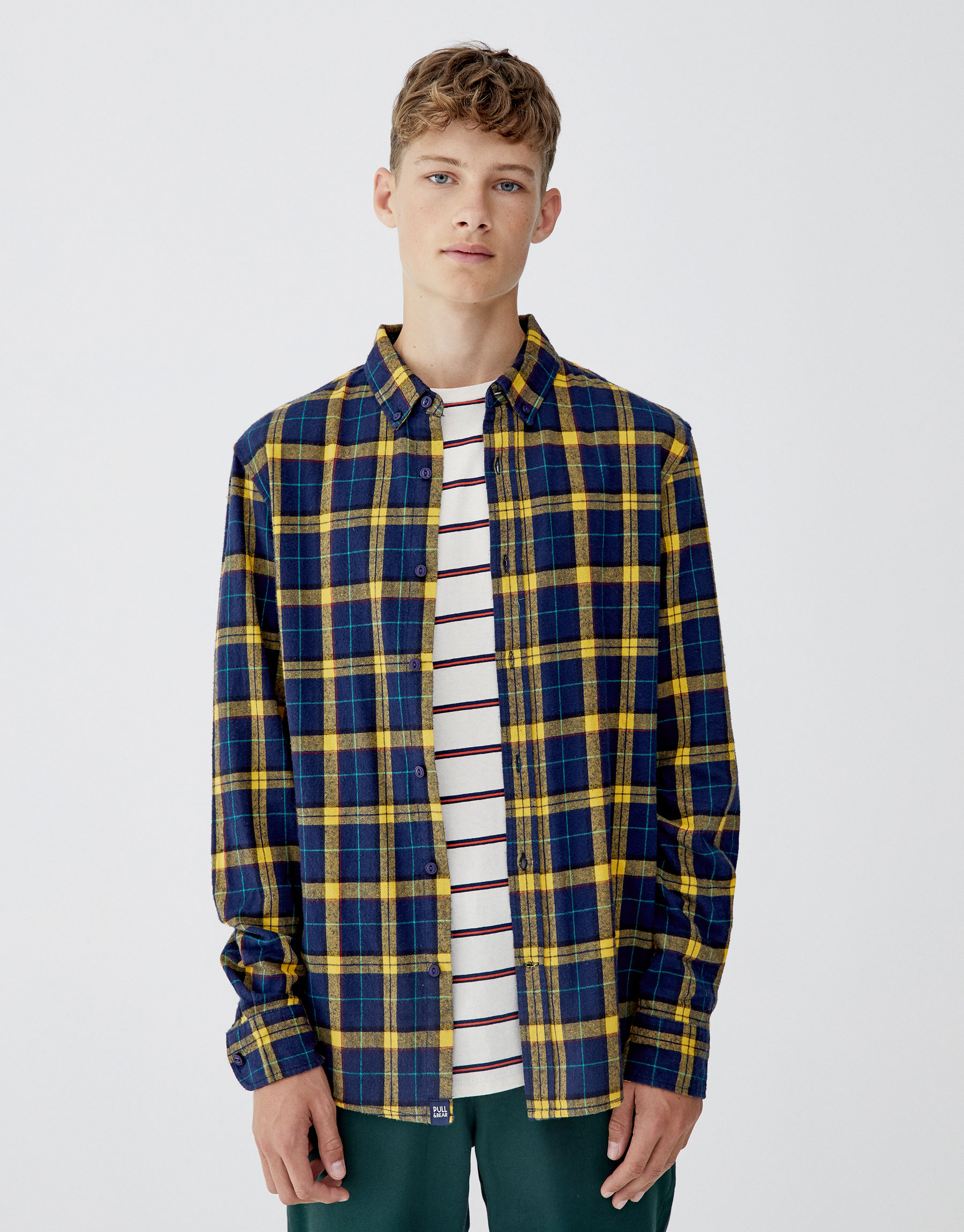 Pull & Bear Yellow checked flannel shirt at £19.99 | love the brands