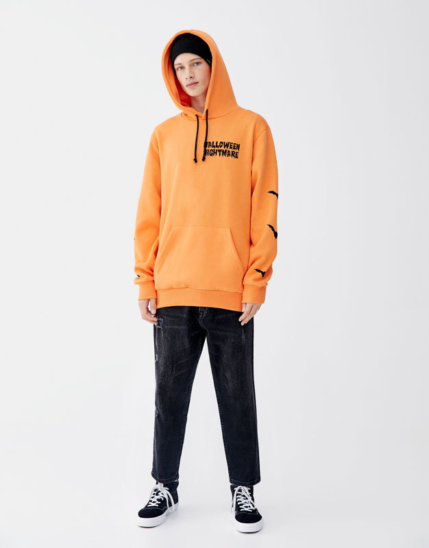 pull and bear orange hoodie