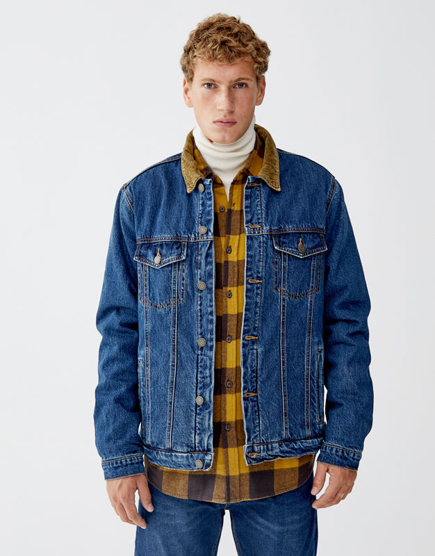 Pull & Bear Denim jacket with corduroy collar at £19.99 | love the brands