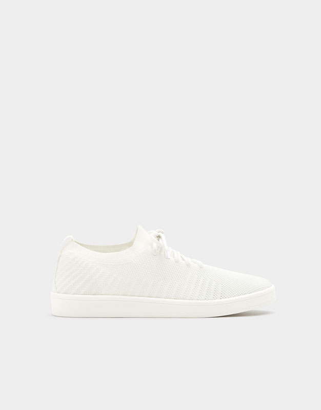 Pull & Bear White knit sneakers at £20.99 | love the brands