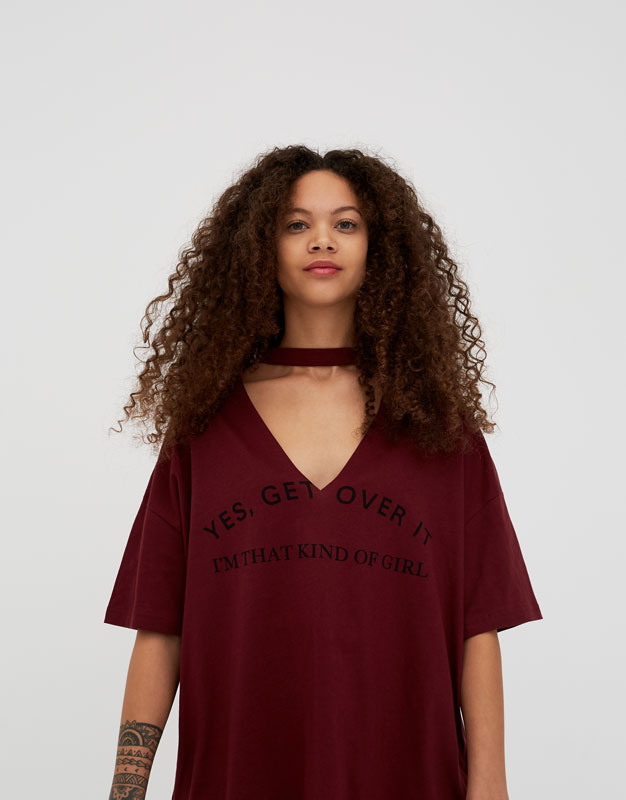 Shoptagr Tricou Cu Guler Choker In V By Pull Bear