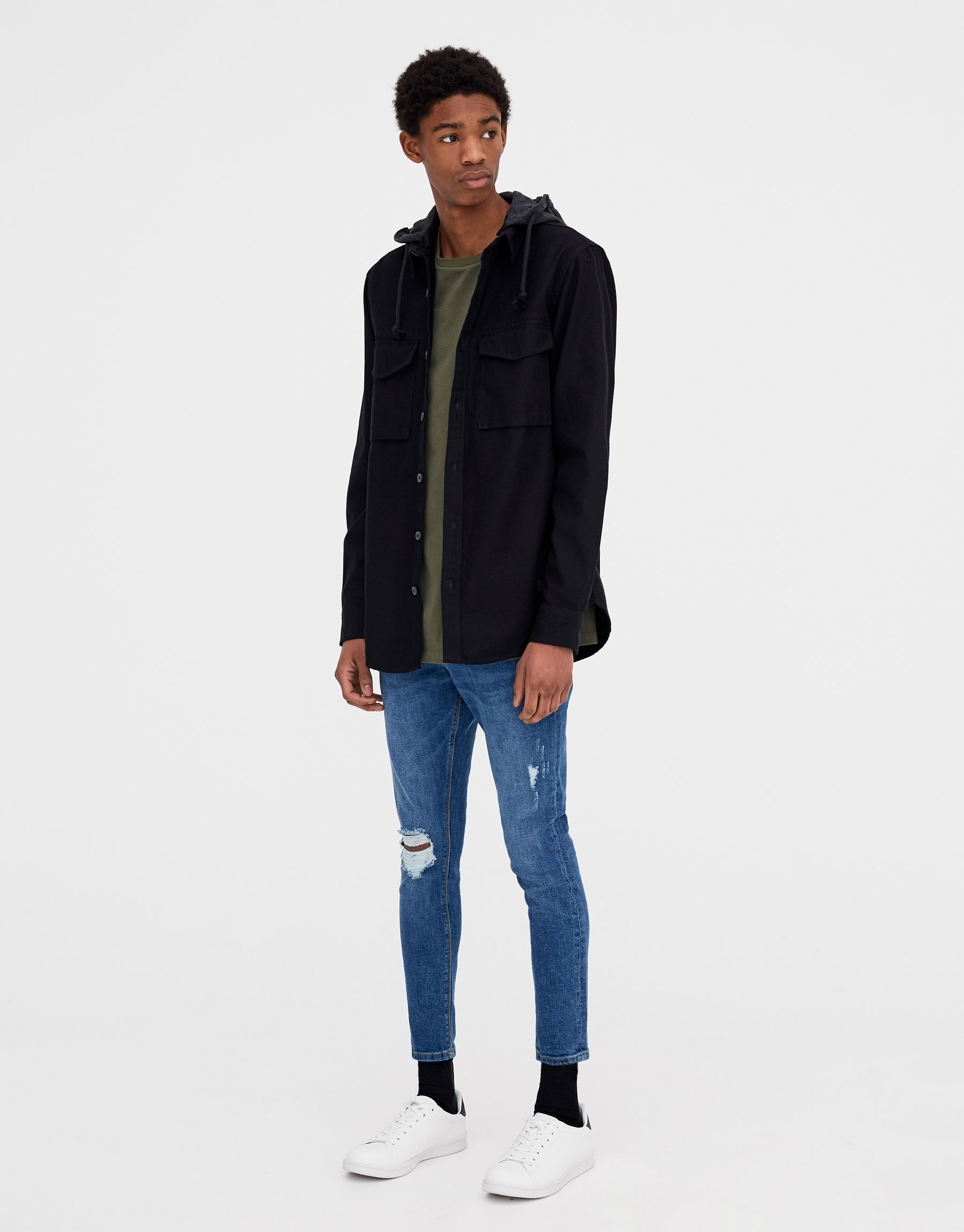 Pull & Bear Hooded overshirt at £15.99 | love the brands