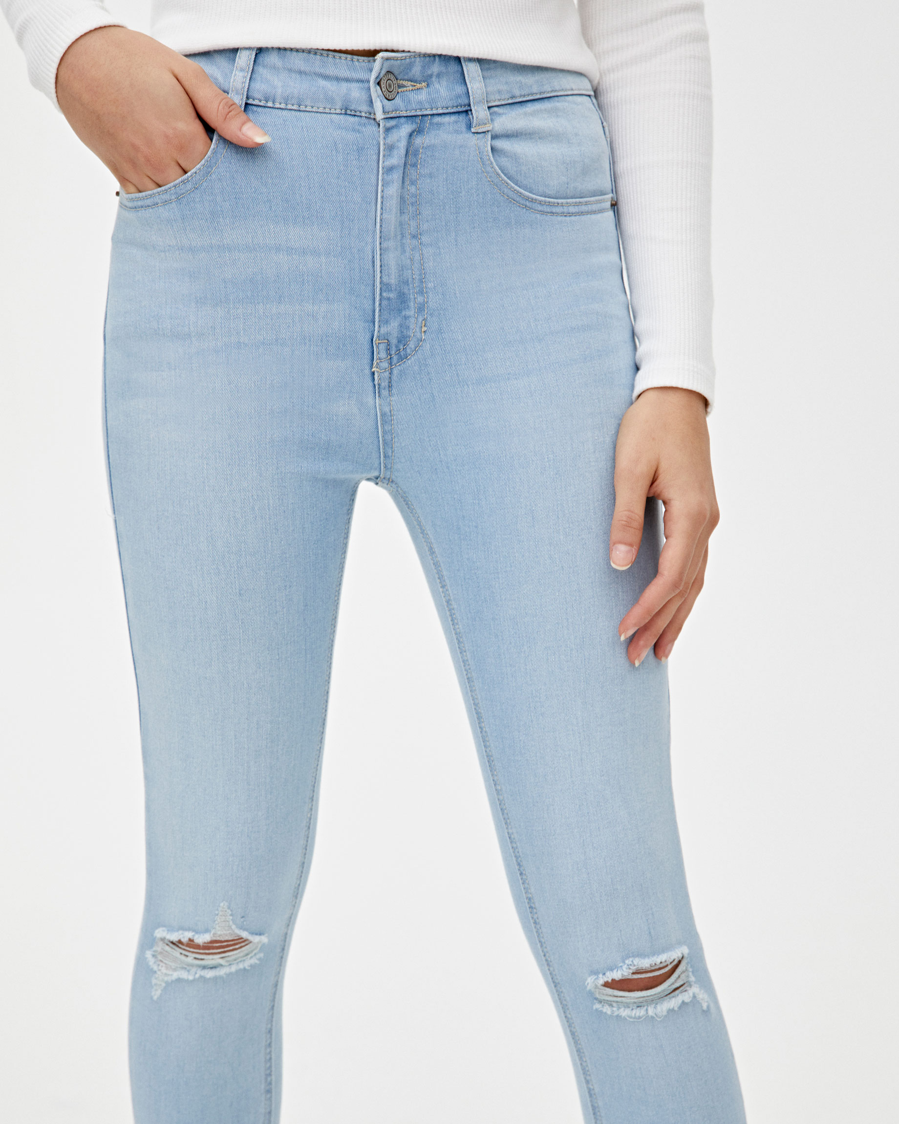 High Waist Skinny Capri Jeans