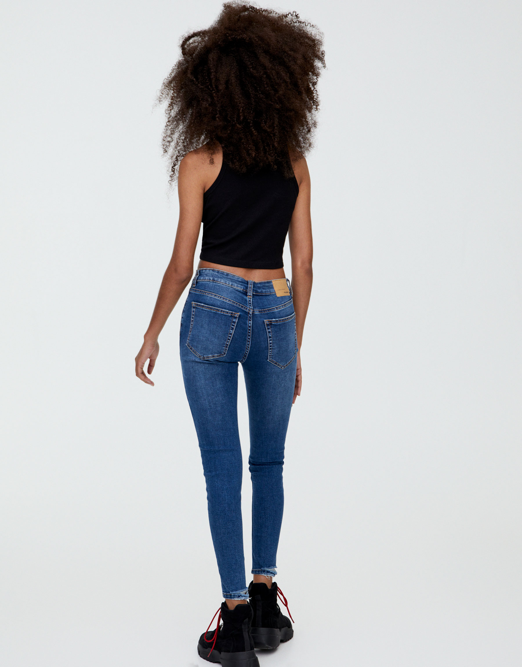 pull and bear skinny mid waist
