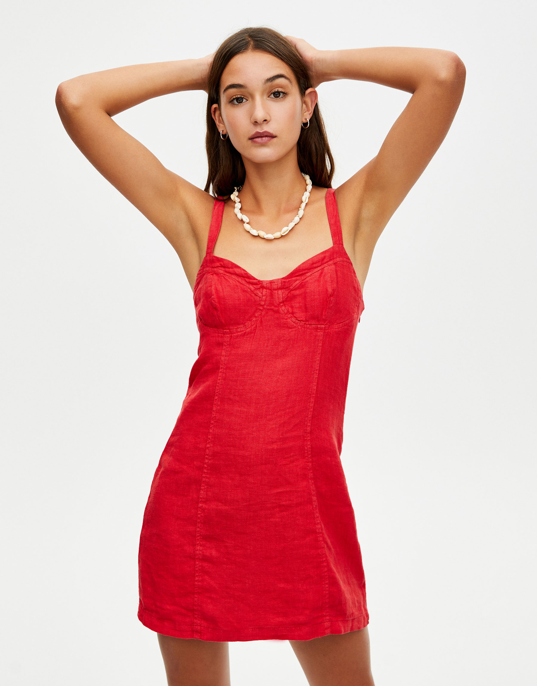 pull and bear red dress