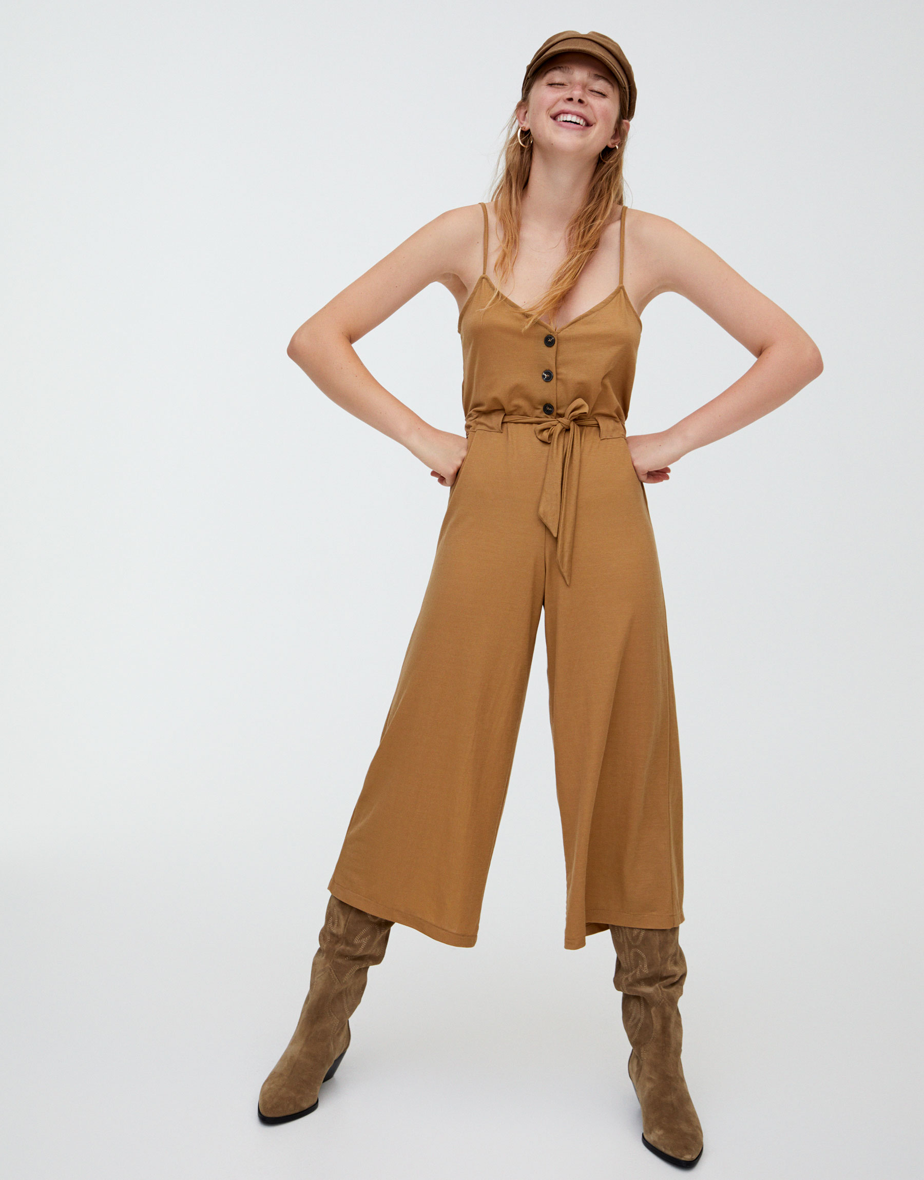Pull & Bear - Strappy jumpsuit with belt