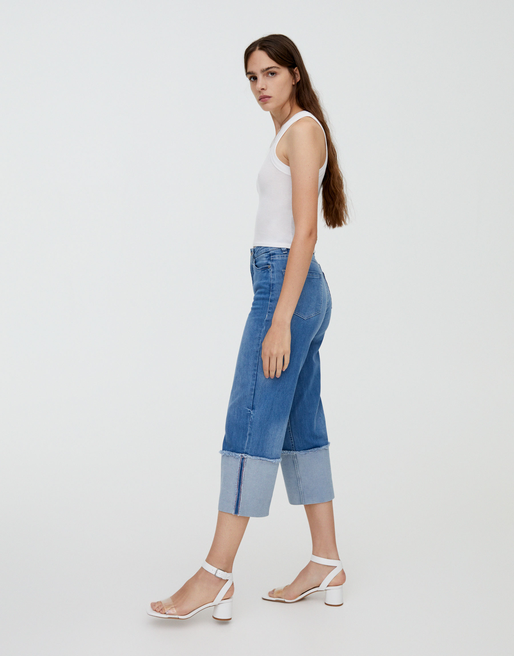 wide leg jeans pull and bear