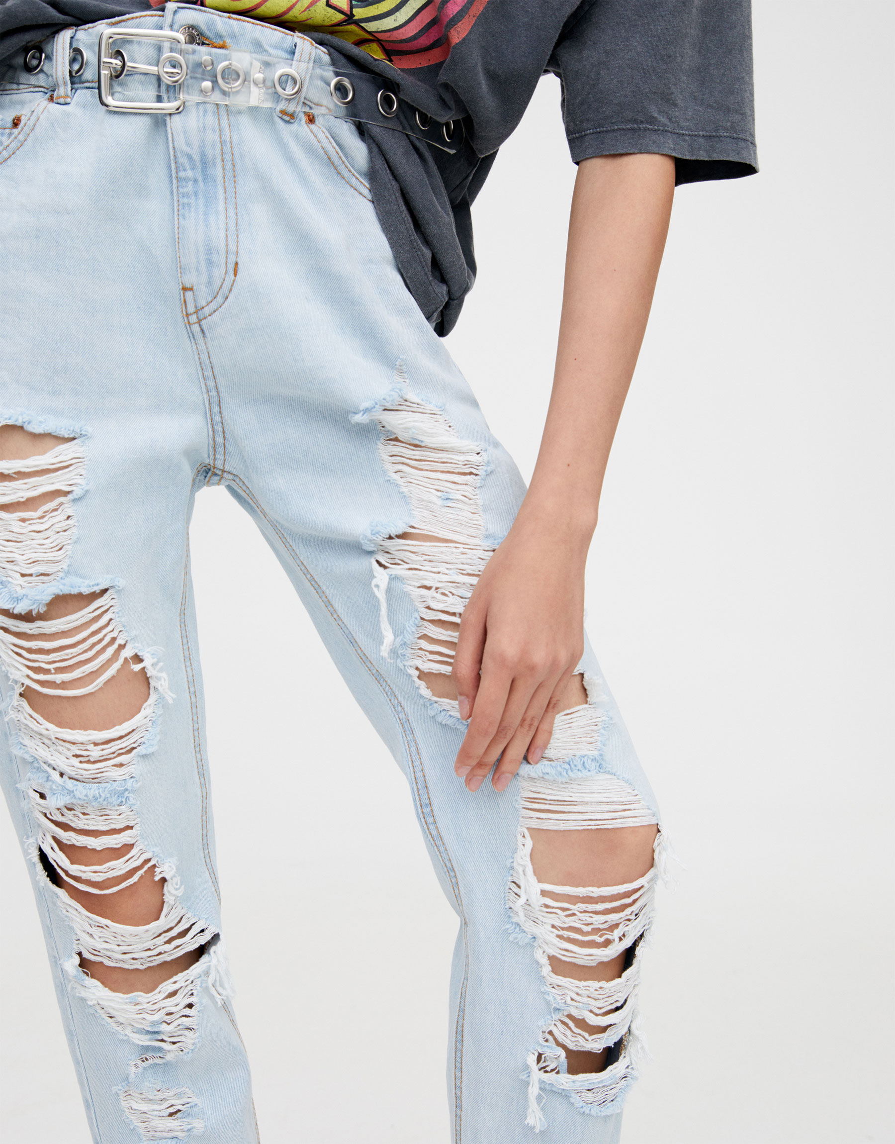 jeans with large rips