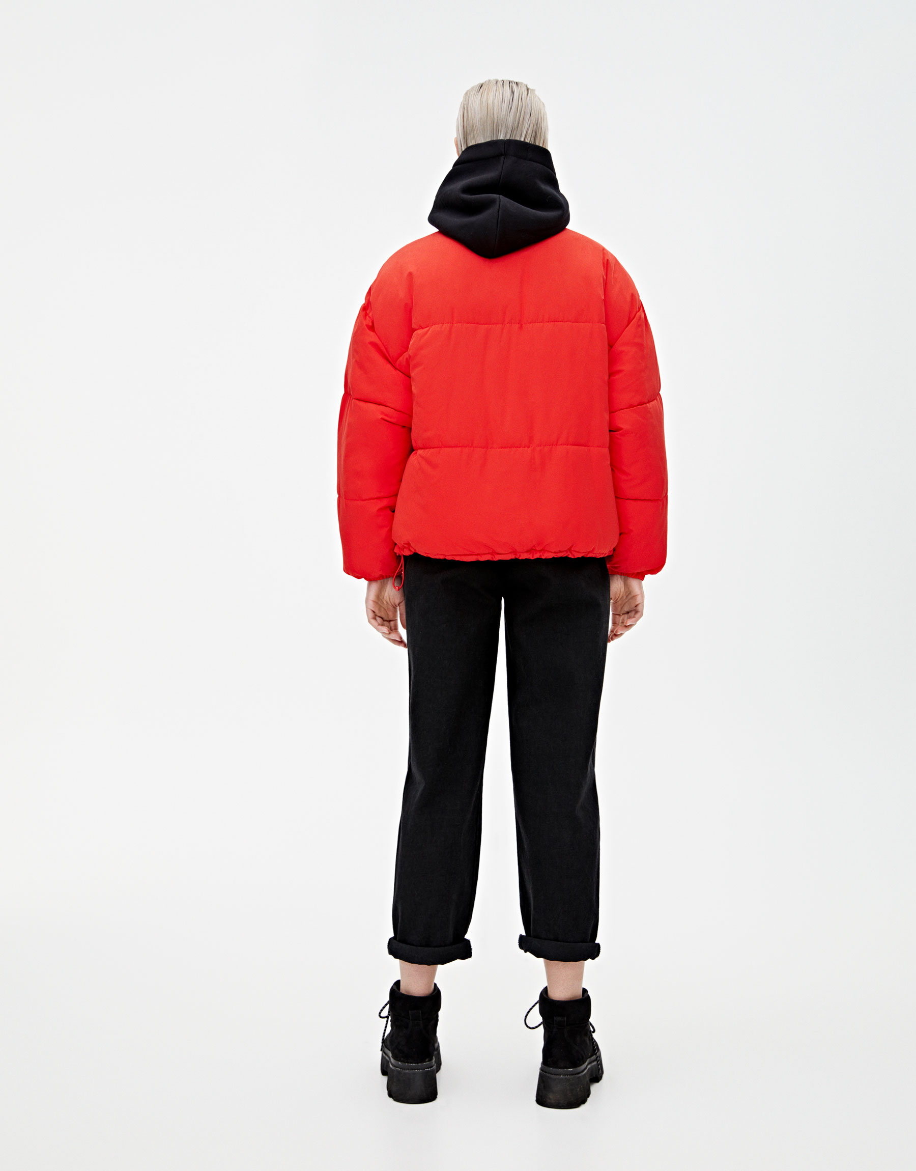pull and bear red puffer jacket