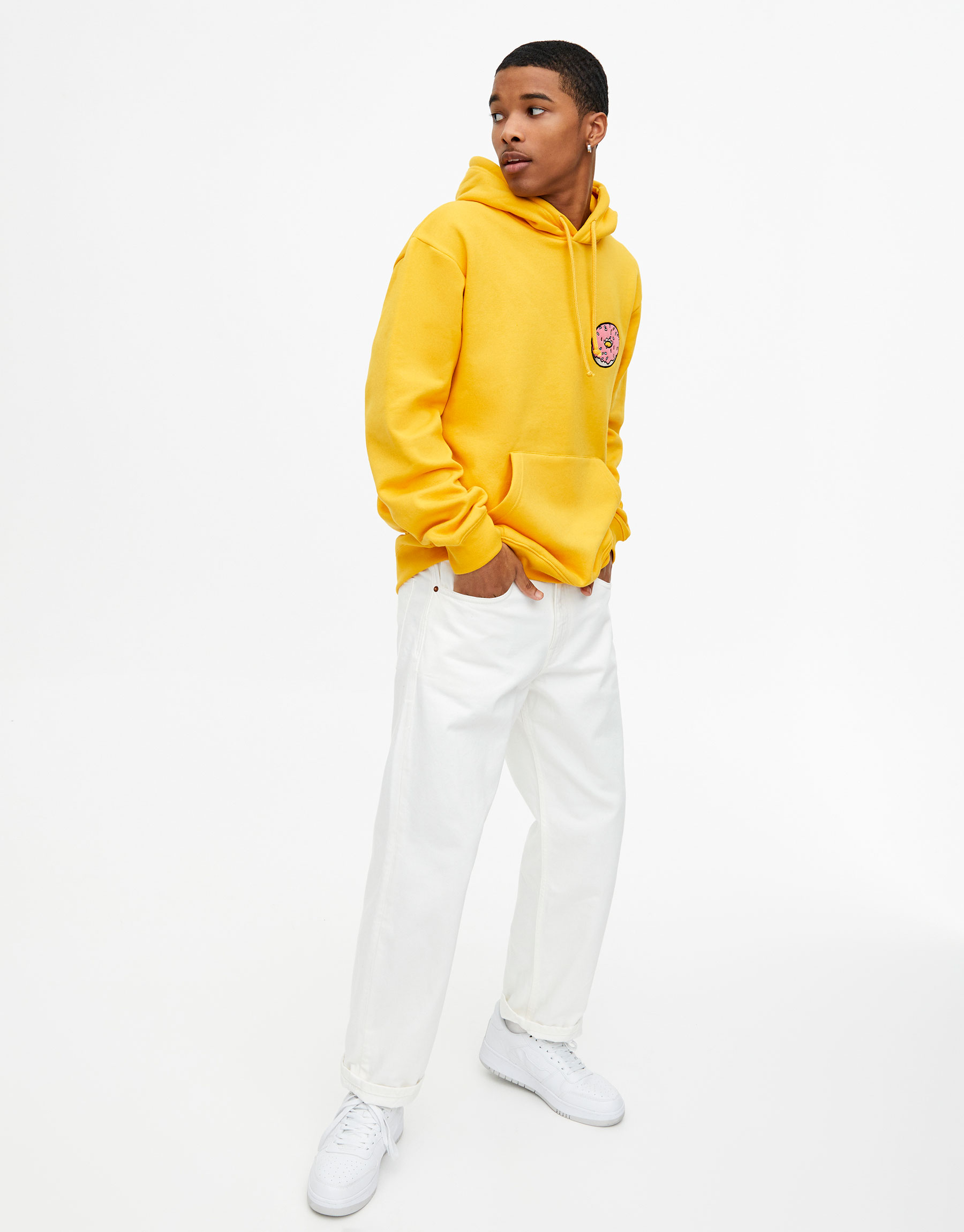 yellow pull and bear hoodie
