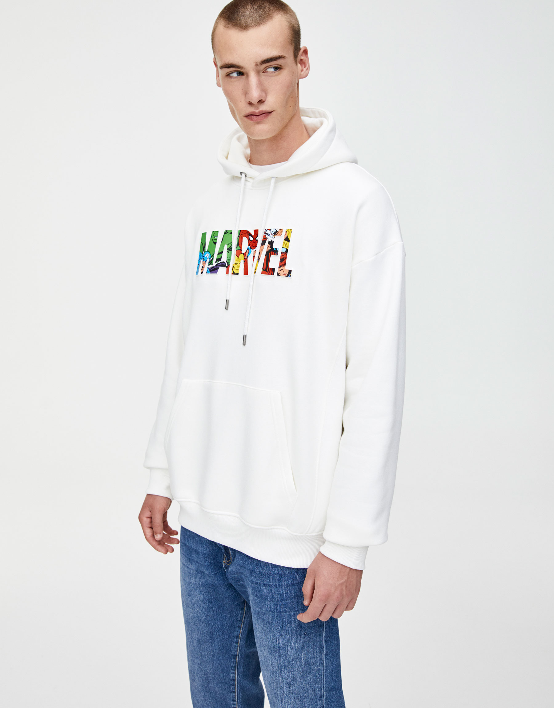 white marvel sweatshirt
