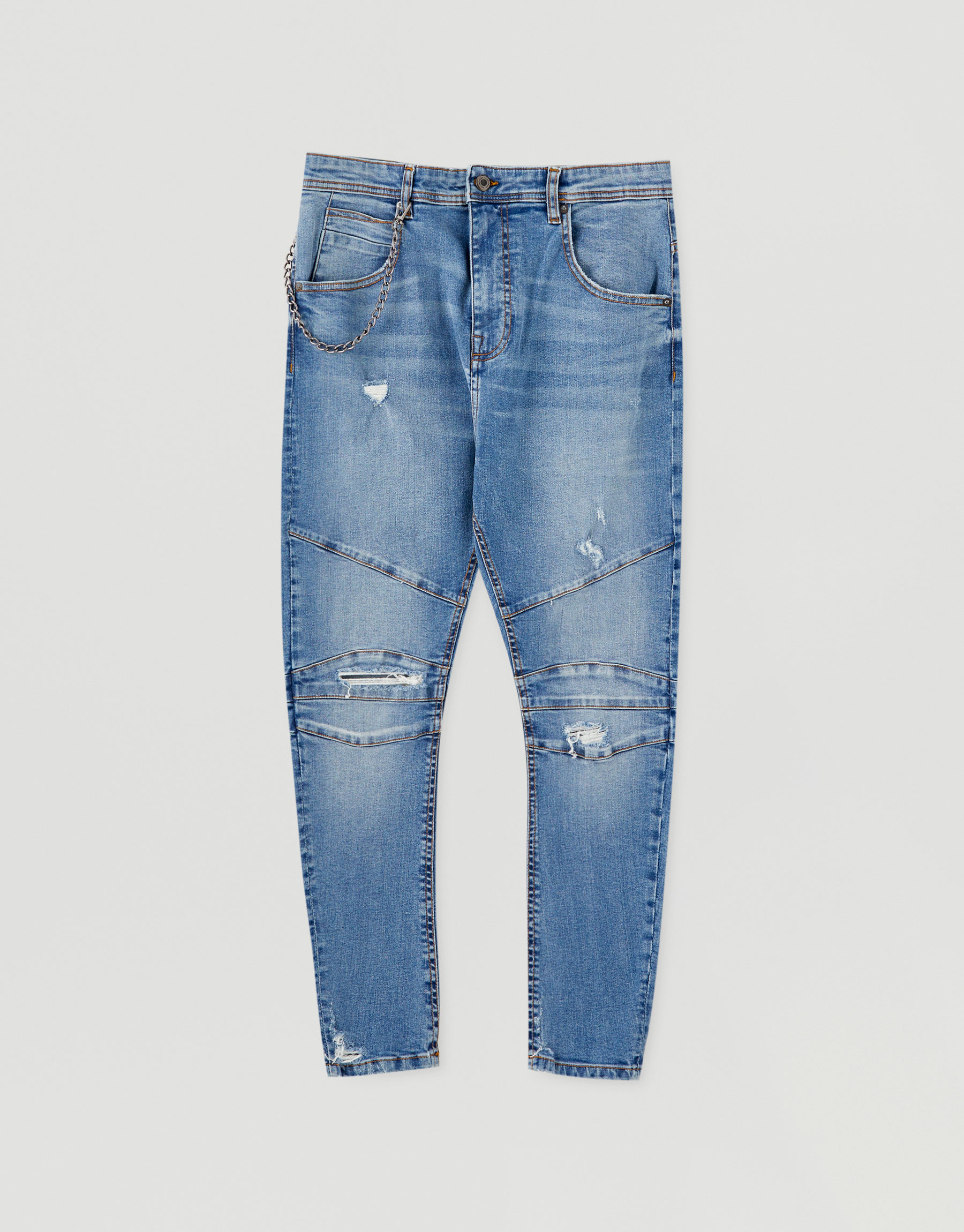 Pull \u0026 Bear - Ripped arc fit jeans