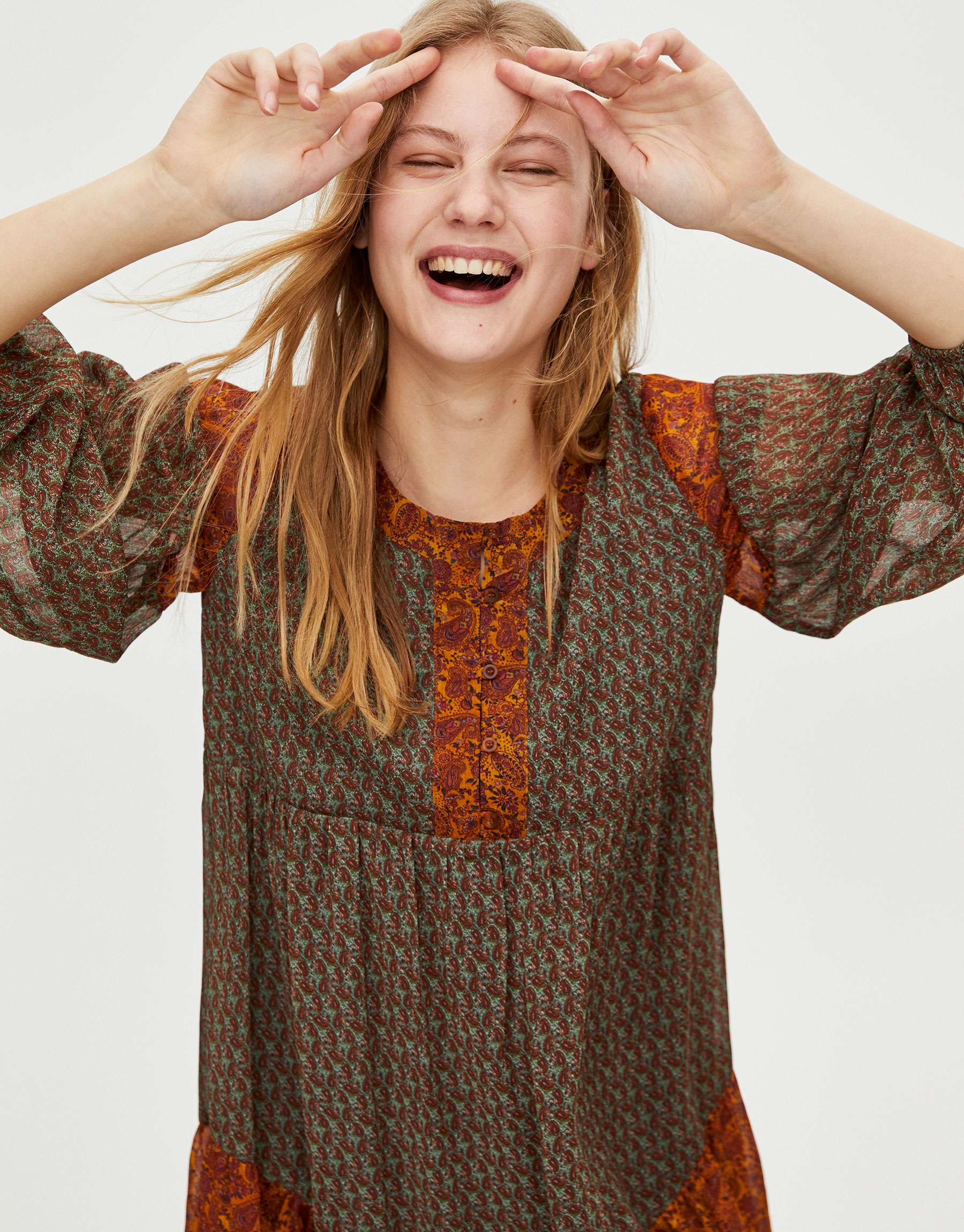 pull and bear patchwork dress