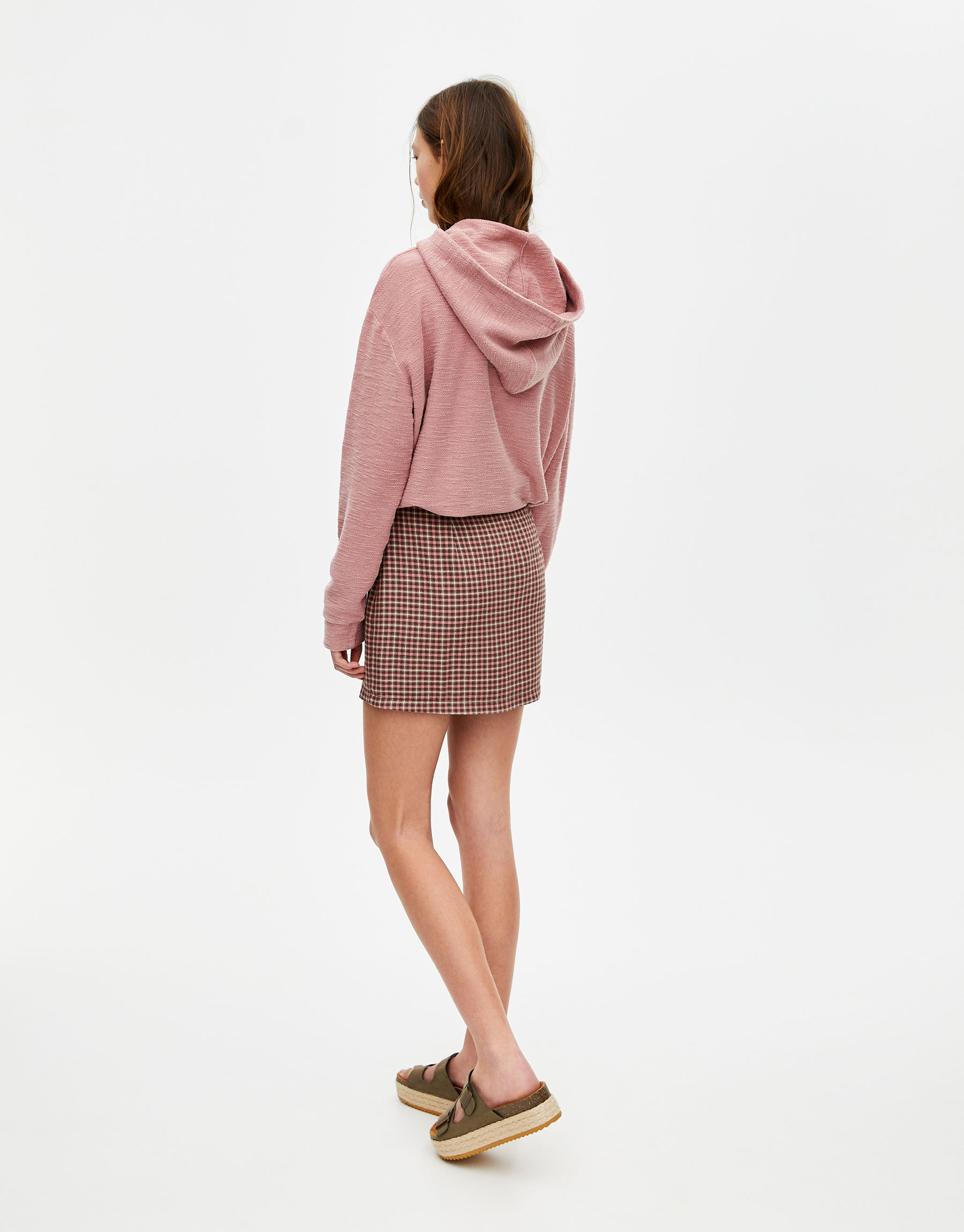Pull & Bear - Flecked hoodie with embroidery