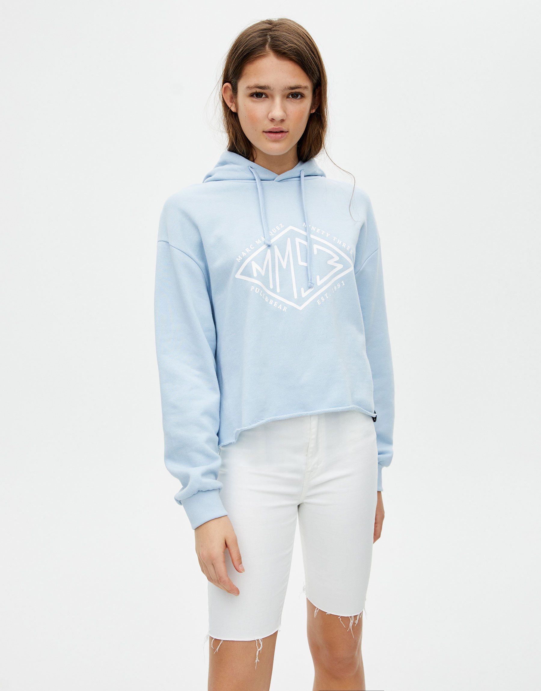 light blue pull and bear hoodie
