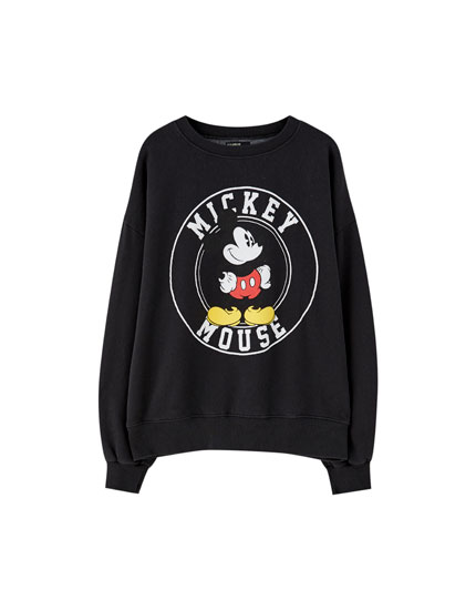 sudadera mickey mouse mujer pull and bear - 61% descuento - gigarobot.net