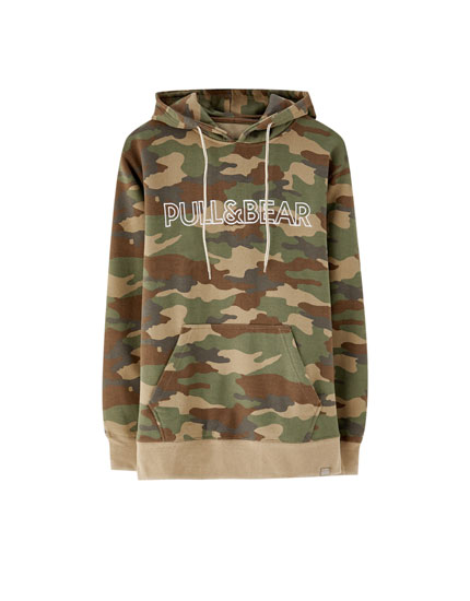 hoodie army pull and bear