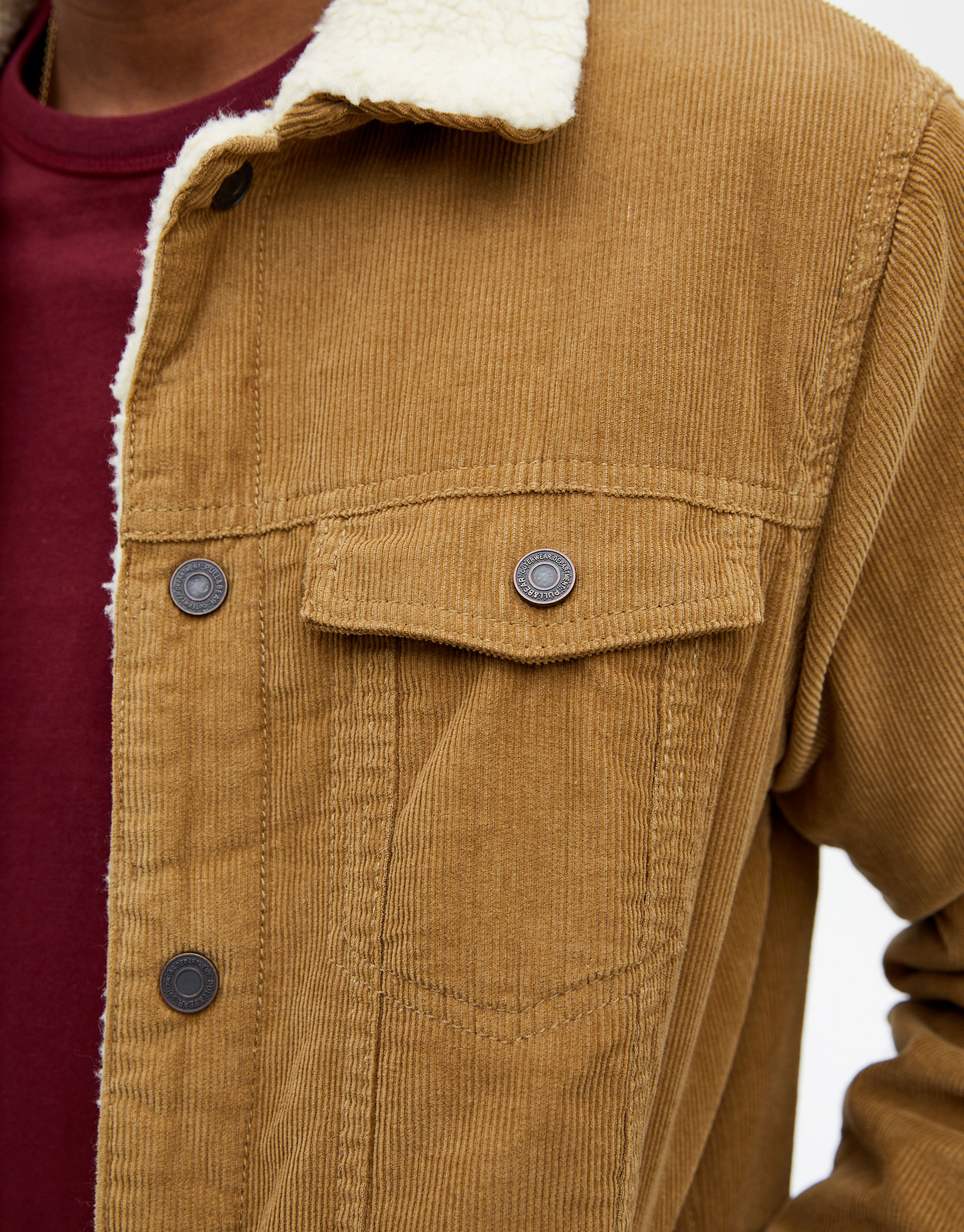 Corduroy trucker jacket with faux 