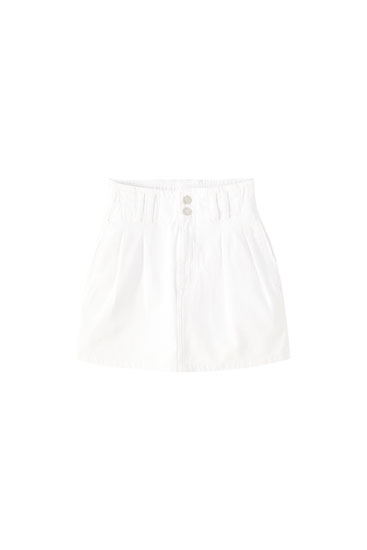 pull and bear black denim skirt