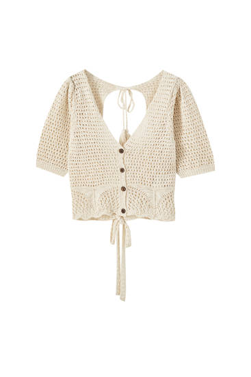 pull and bear crochet top