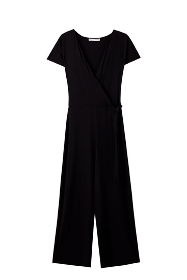 Pull and bear black jumpsuit Clearance