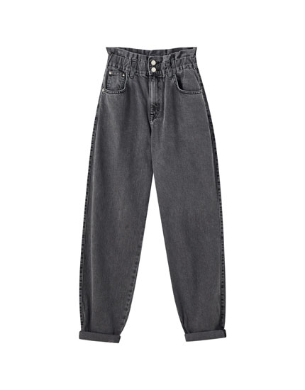 pull and bear elasticated mom jeans