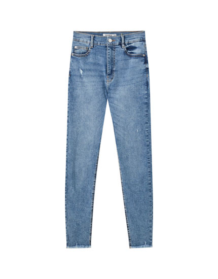 High waist skinny jeans - PULL\u0026BEAR