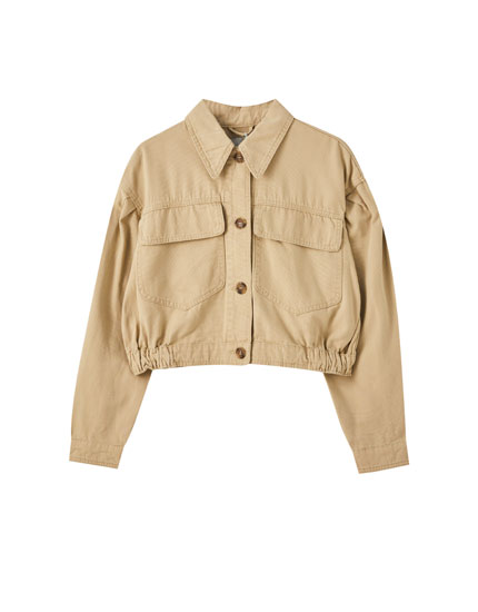 cropped denim jacket pull and bear