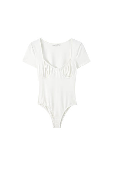 baby pleated strappy bodysuit and shorts set