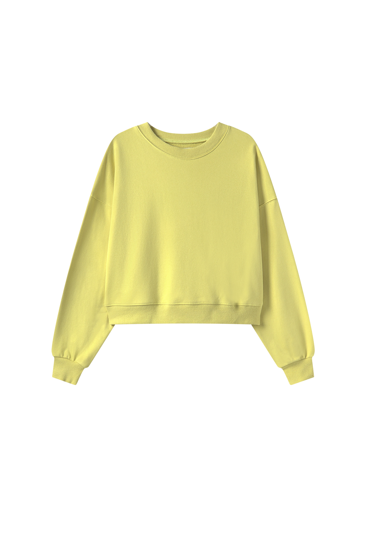 pale yellow crew neck sweatshirt