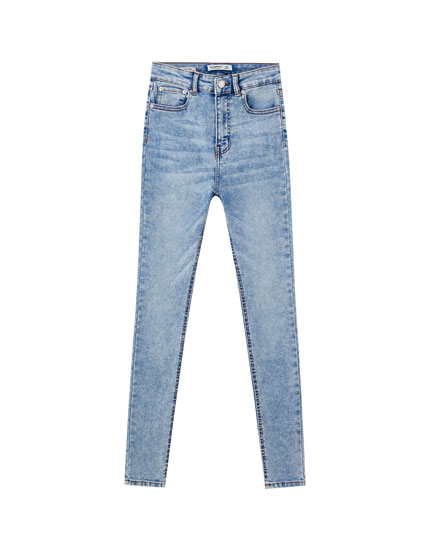 Basic high-waist skinny jeans - pull\u0026bear