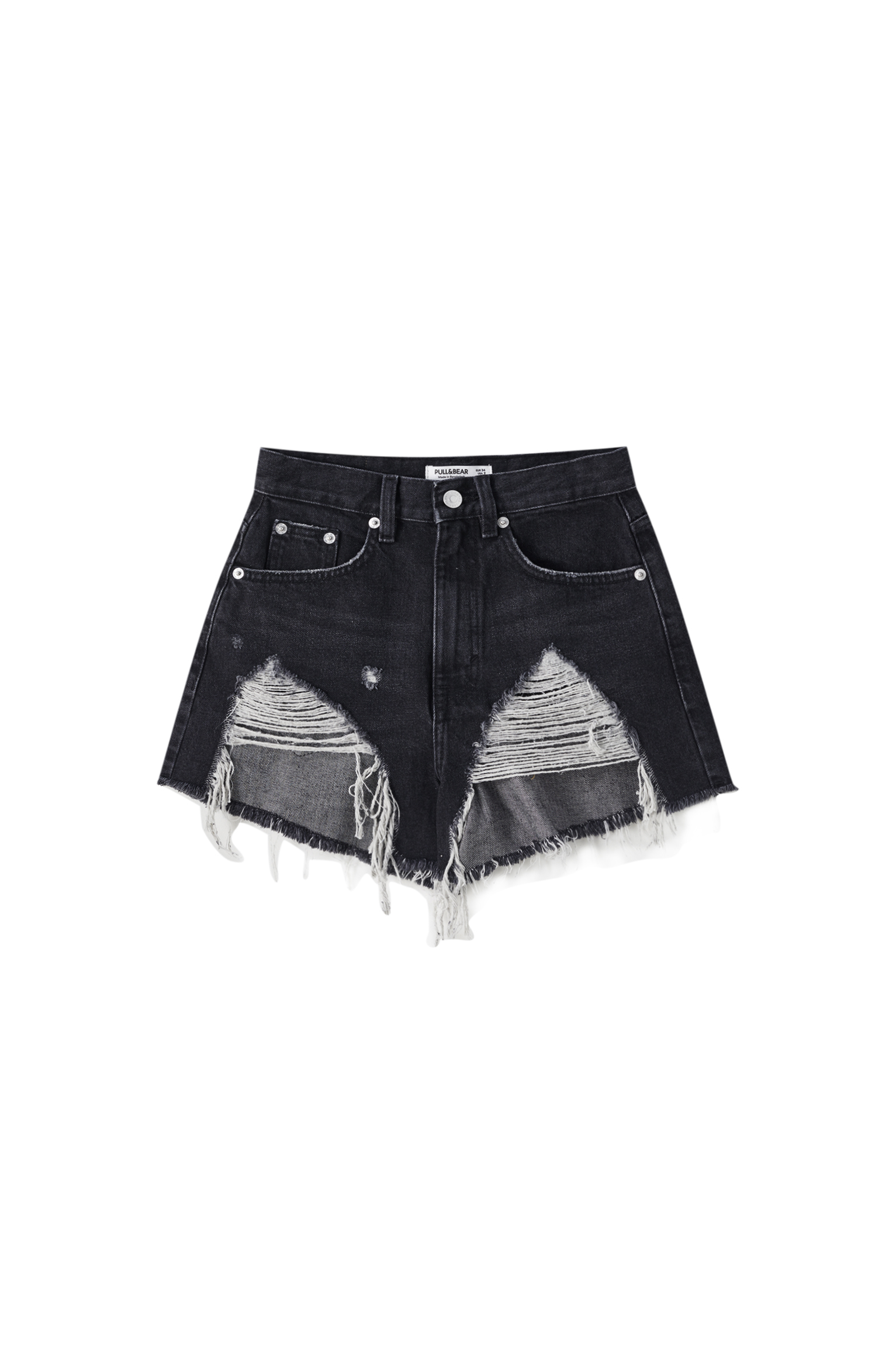 black high waisted ripped shorts