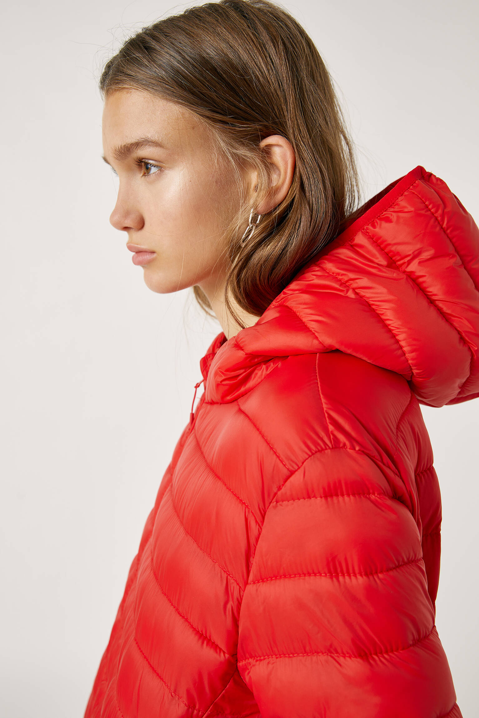 pull and bear red puffer jacket