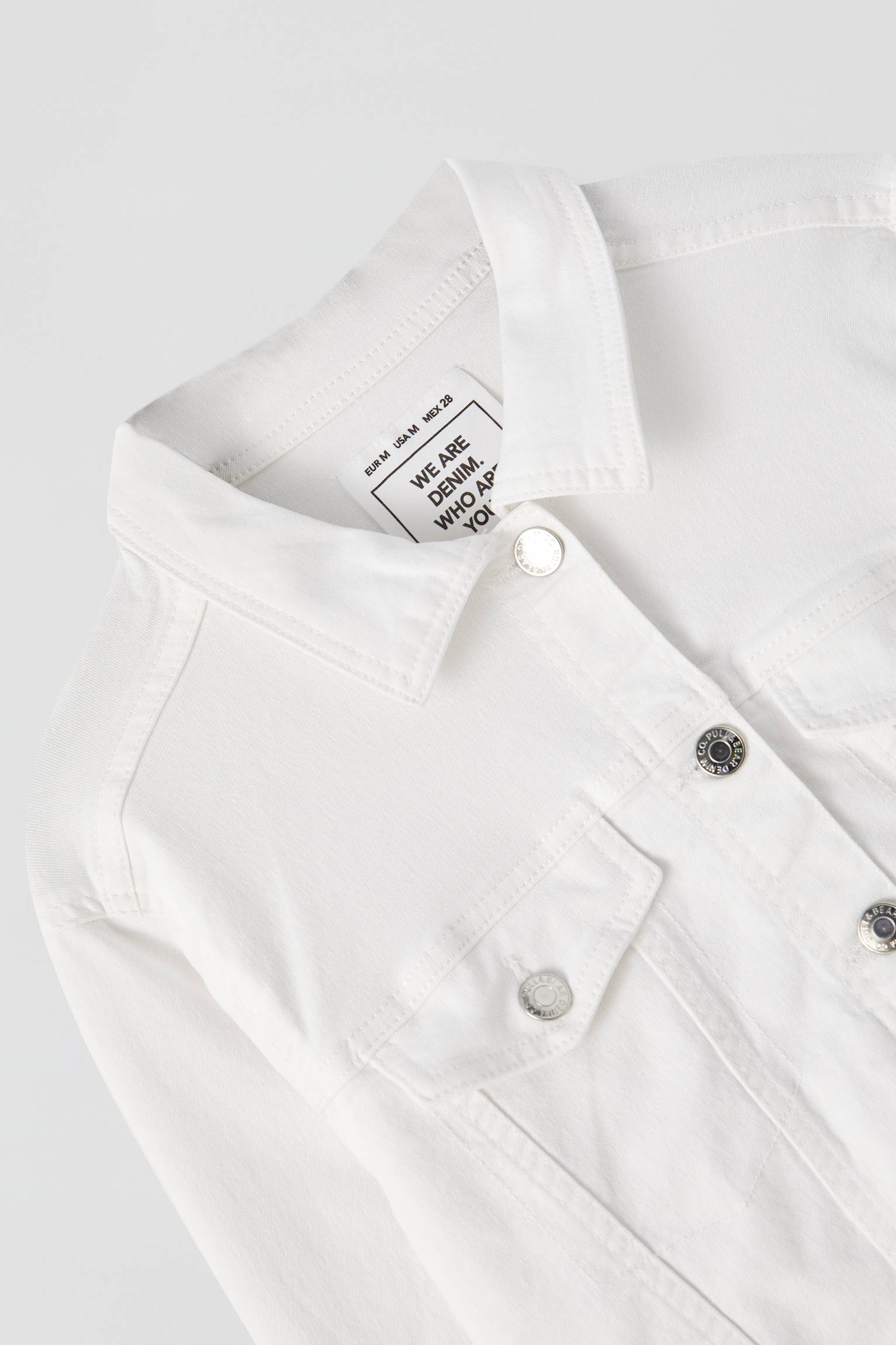 pull and bear white denim jacket