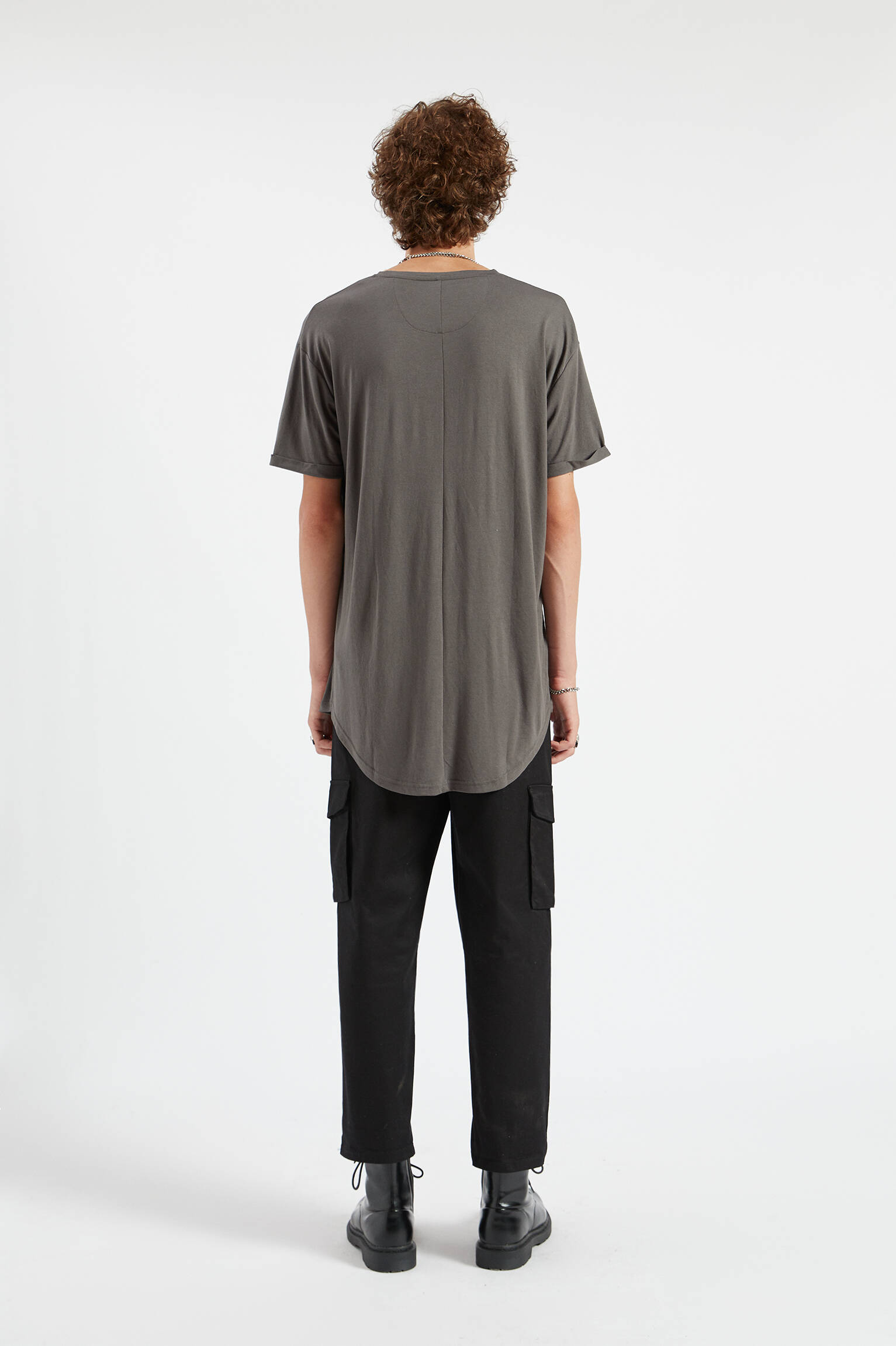pull and bear longline t shirt