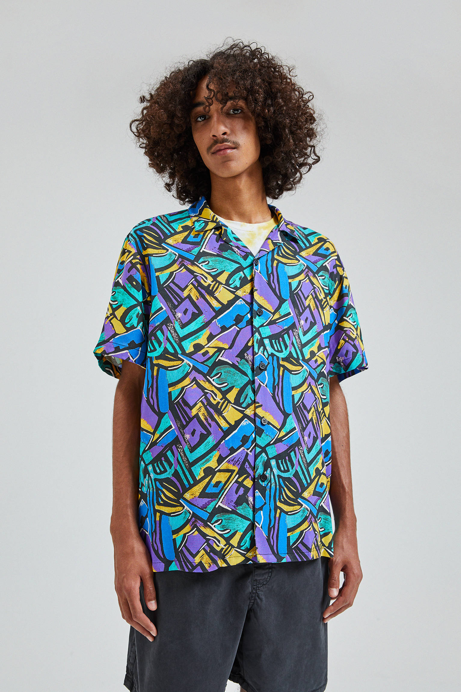 purple 80s shirt