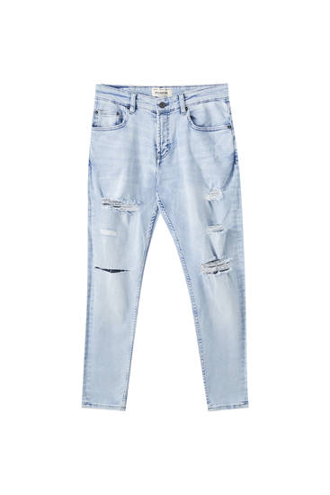 pull and bear ripped jeans mens