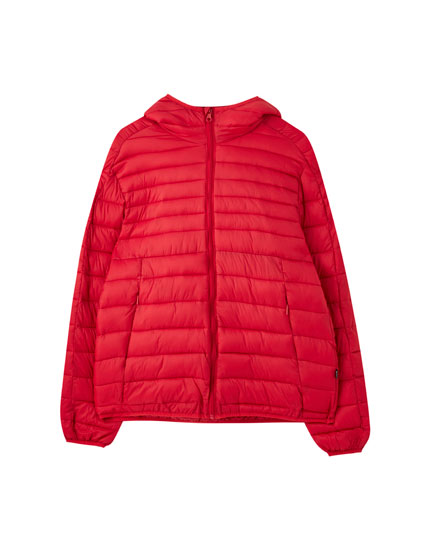 Lightweight puffer jacket with a hood - PULL\u0026BEAR