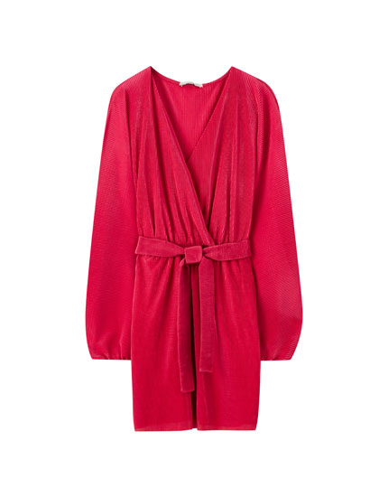 fuchsia wrap dress