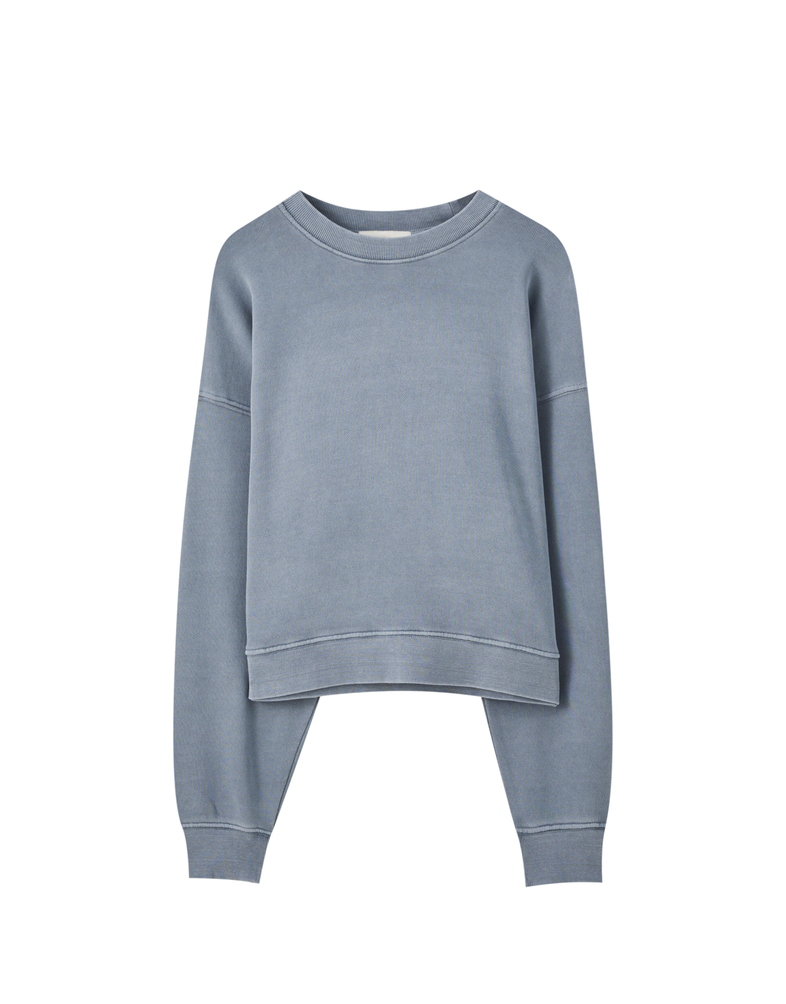 faded blue sweatshirt