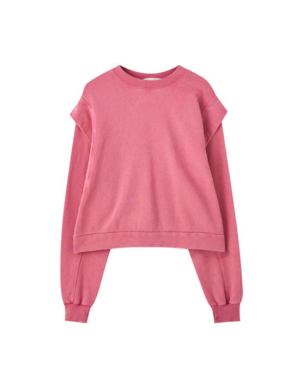 faded pink sweatshirt