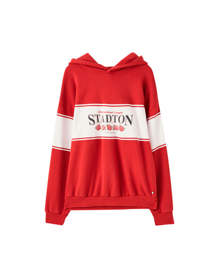 red colour sweatshirt