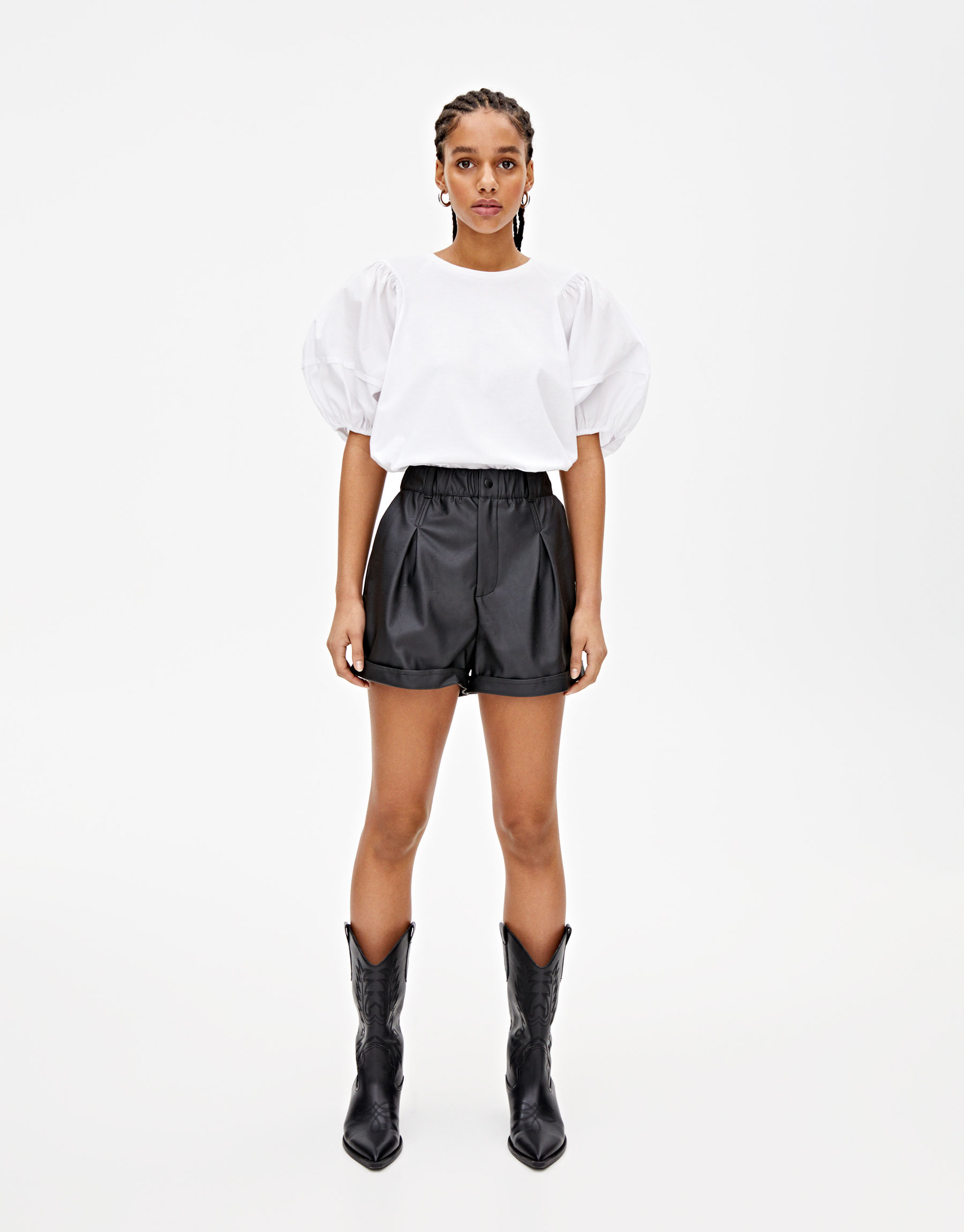 Pull \u0026 Bear - Faux leather shorts