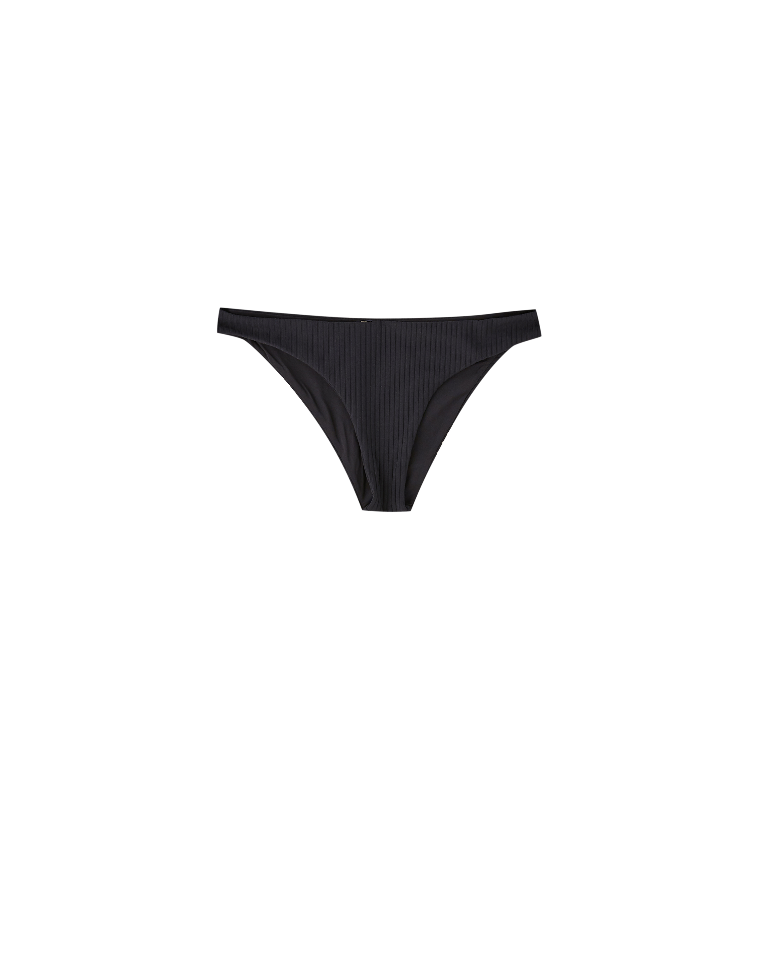 black ribbed bikini bottoms