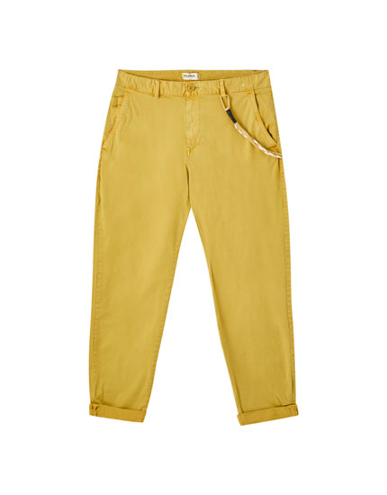 Slim fit chino trousers with cord 