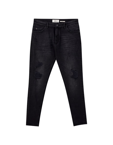 Black carrot jeans - PULL\u0026BEAR